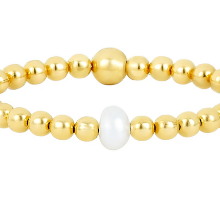 2mm 14K Gold White Pearl Ring