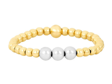 Anillo Clásico Mix Cuentas de Plata 2MM