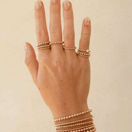 2mm 14K Gold White Pearl Ring