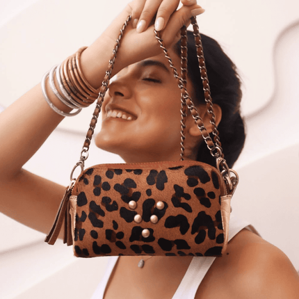 Bolsos Make Me Up Rock Animal Print Café