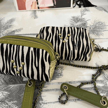 Make Me Up Light Pistachio Rock Handbags - Zebra