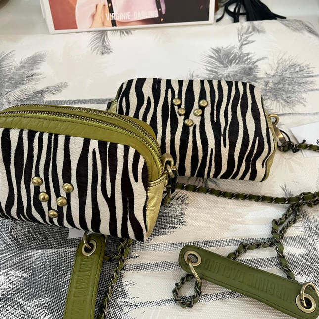Bolsos Make Me Up Rock Pistacho Oscuro - Zebra