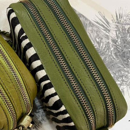 Make Me Up Light Pistachio Rock Handbags - Zebra