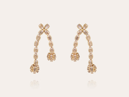 Pendientes Rivera Asimetricos Bañados En Oro Con Circonita