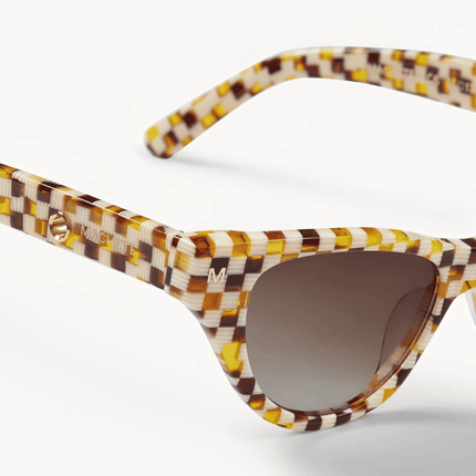 Suzy Cat-Eye Tortoise Checker Sunglasses
