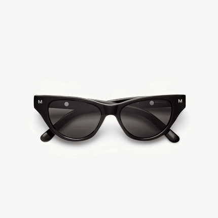 Gafas de sol redondas de ojo de gato hechas a mano con acetato italiano reciclable.
