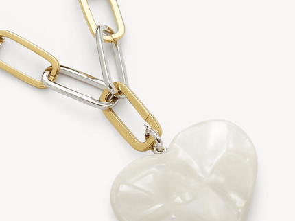 Collar Corazon Blancos