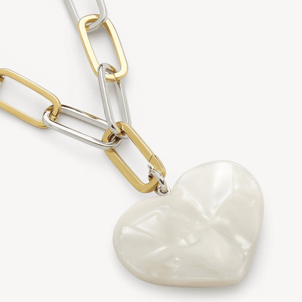 Collar Corazon Blancos