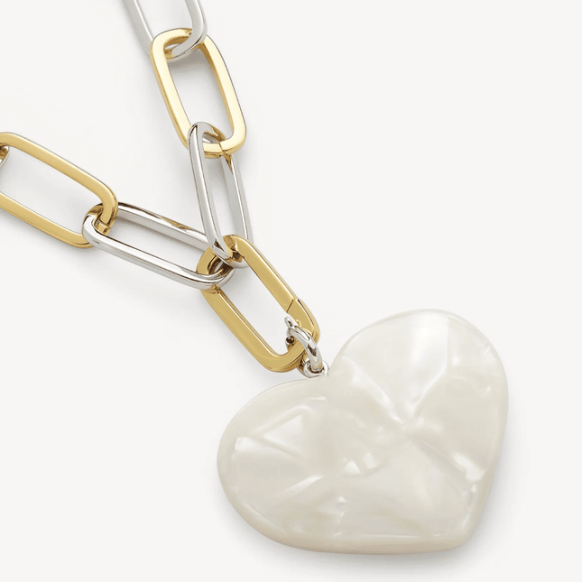 Collar Corazon Blancos