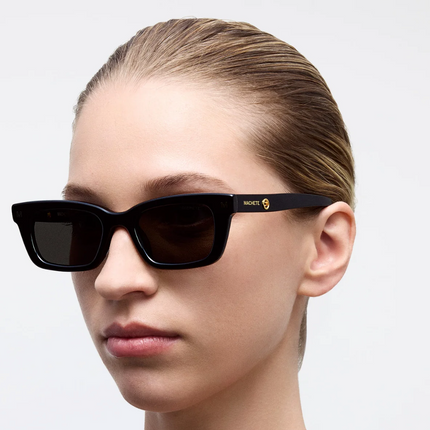 Gafas de sol rectangulares negras para mujer