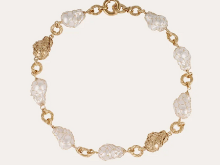 Collar Biwa Arcoiris Dorado