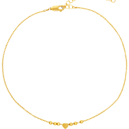 Heart Necklace Gold Filled Chain