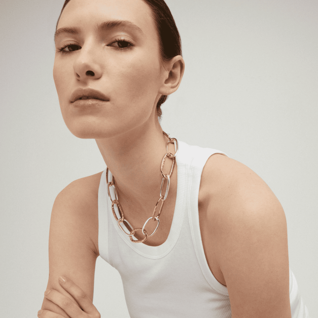 Collar de Malla Ovalada Bicolor