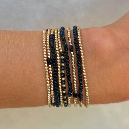 Black Spinel and 14k Gold Bracelet