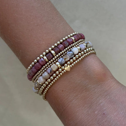 Gold Bracelet with 2mm Heart