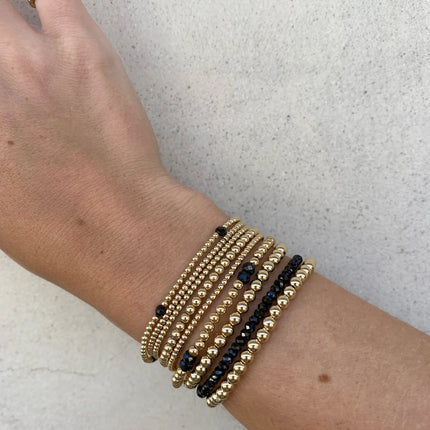 Black Spinel and 14k Gold Bracelet