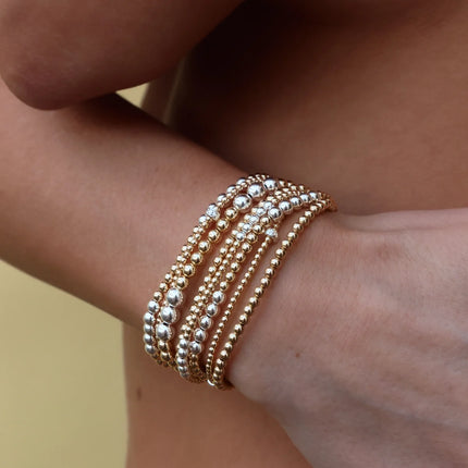 2mm Gold Filled Bracelet and Sterling Silver Rondelle