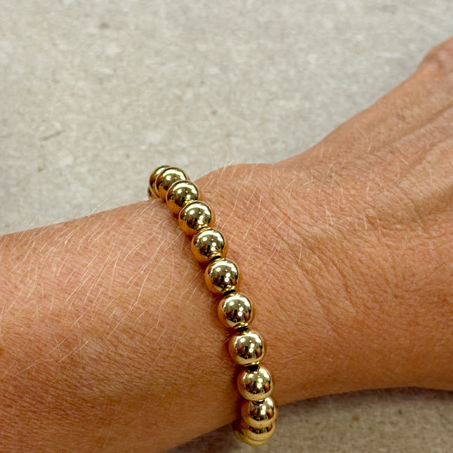Pulsera de oro 14K gold filled de 7 mm hecha a mano en Los Ángeles