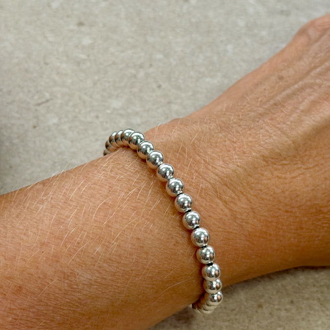Pulsera de bolitas de 5 mm en plata esterlina 925 para mujer.