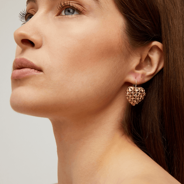 Pendientes De Corazón Con Diamantes De Imitación