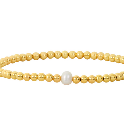 14K Gold White Pearl Bracelet
