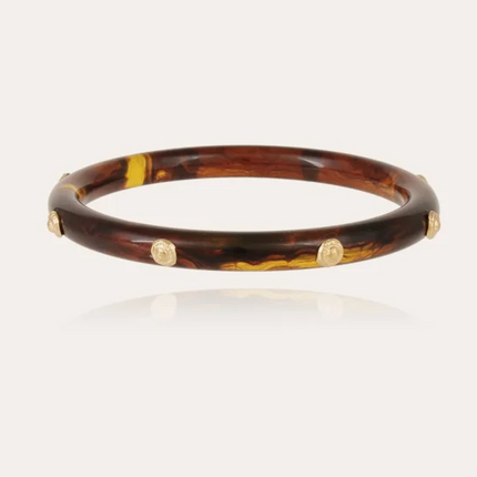 Pulsera Caftan Acetato Dorado (Marron)