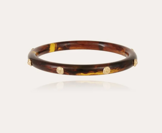 Pulsera Caftan Acetato Dorado (Marron)