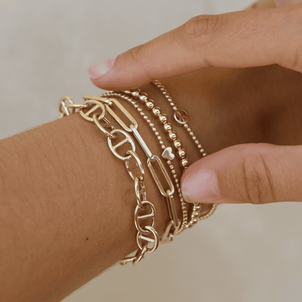 Gold Bracelet with 2mm Heart