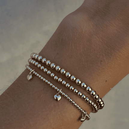 Gold Bracelet with 3 Heart Charms