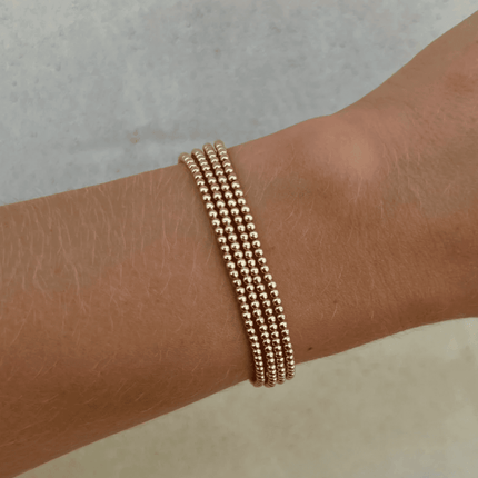 14K Gold Filled 2mm Beaded Bracelet Handmade in Los Angeles