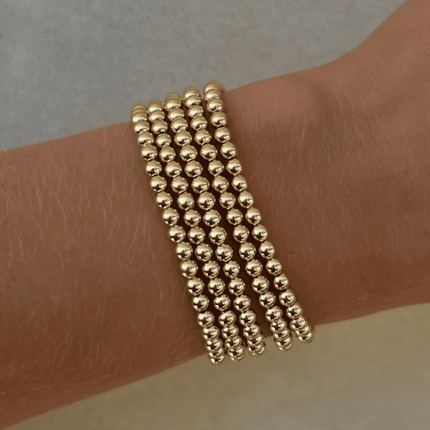 14K Gold Filled 4mm Beaded Bracelet Handmade in Los Angeles