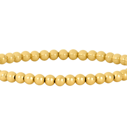 Pulsera de bolitas 14K gold filled de 4 mm con brillo definido