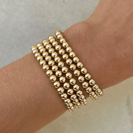14K Gold Filled 5mm Beaded Bracelet Handmade in Los Angeles