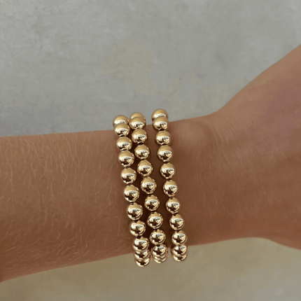 14K Gold Filled 7mm Beaded Bracelet Handmade in Los Angeles