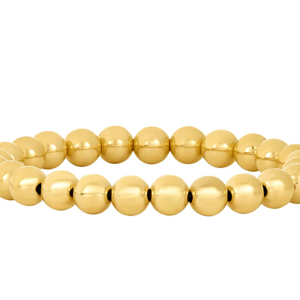Pulsera de bolitas 14K gold filled de 7 mm con brillo definido