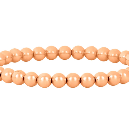 Pulsera de bolitas de 5 mm en oro rosa 14K gold filled,