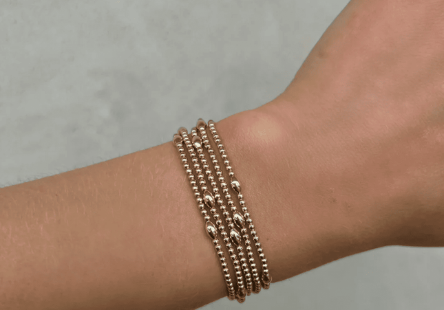 Pulsera Clásica Oro con Orzo Goldfilled 3MM