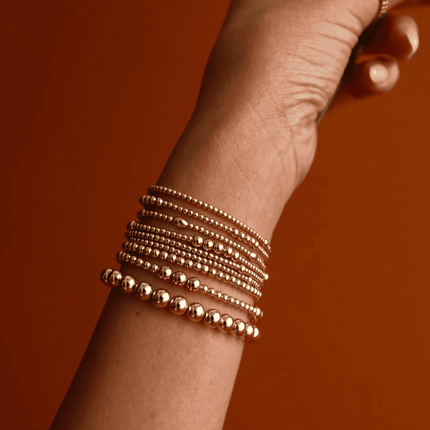 3mm Gold Bracelet and Orzo Gold Filled Pattern