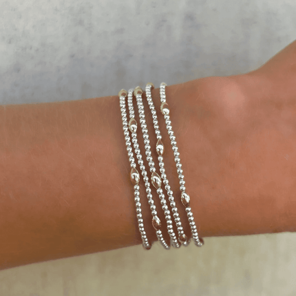 Sterling Silver and 2mm Gold Filled Wheat Chain Bracelet
