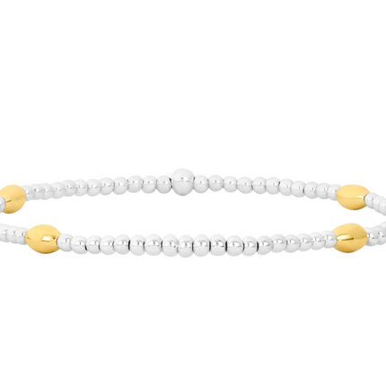 Sterling Silver and 2mm Gold Filled Wheat Chain Bracelet