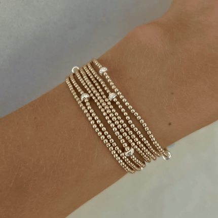 2mm Gold Filled Bracelet and Sterling Silver Rondelle