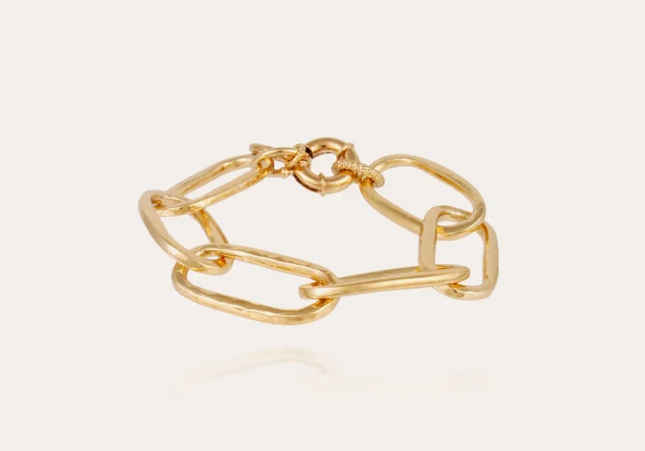 Pulsera De Malla Ovalada De Oro