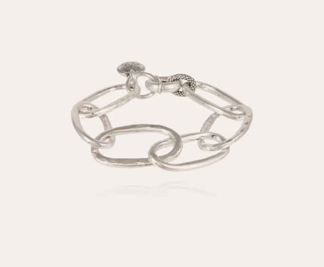 Pulsera De Malla Ovalada De Plata