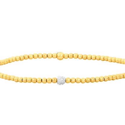 14K Gold Bracelet with Diamond Bead