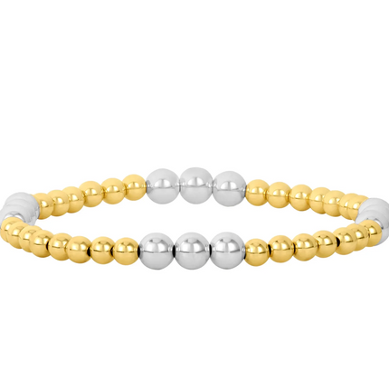 Gold and Silver 4mm and 5mm Gold Filled Bracelet
