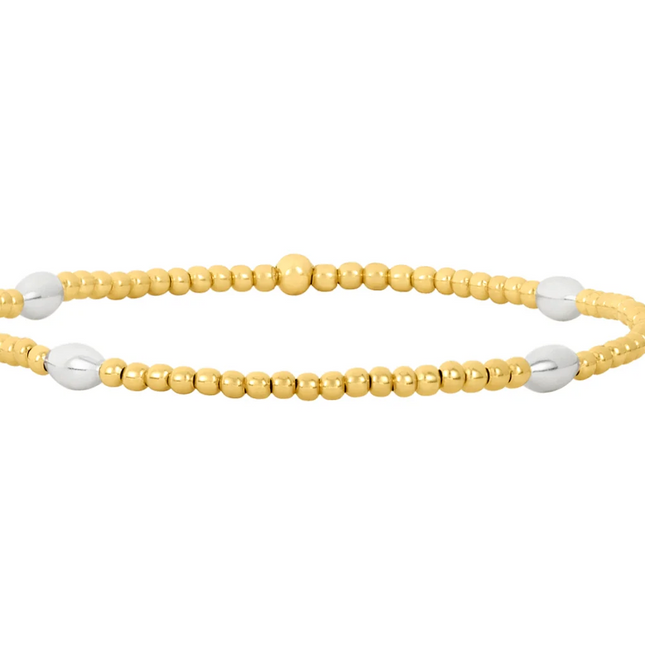 Pulsera Oro y Plata Orzo 2MM