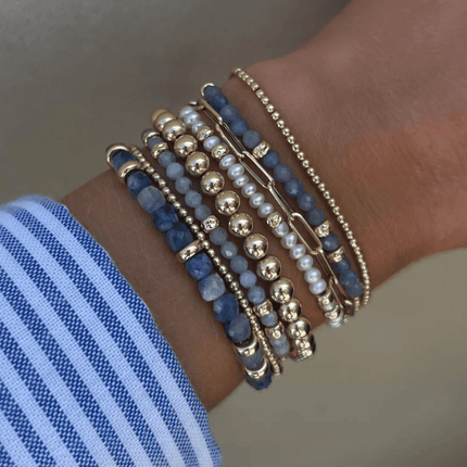 Pearl Bracelet with 14K Gold Rondelles