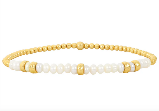 Pulsera Perlas Y 5 Rondeles