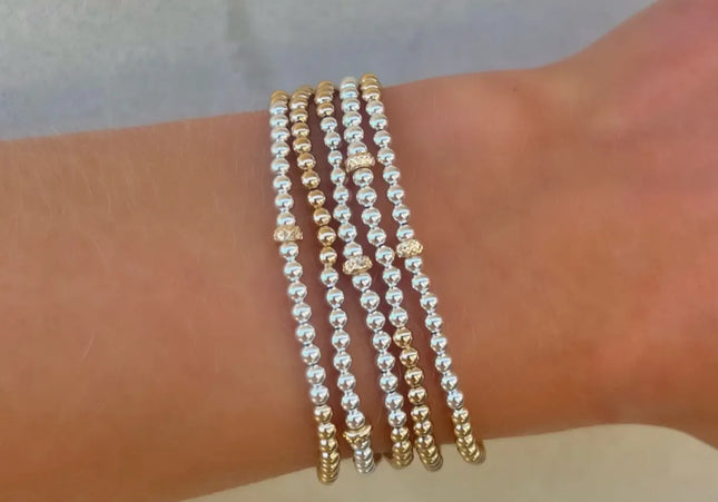 Pulsera Plata Oro Rondelle 3MM