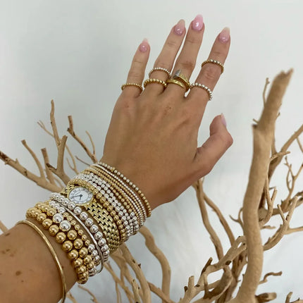 Gold and Silver Bracelet with 3mm 14K Gold Rondelle